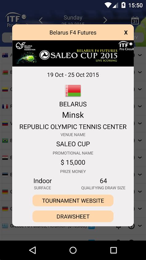 itf results live|ITF Tournament results .